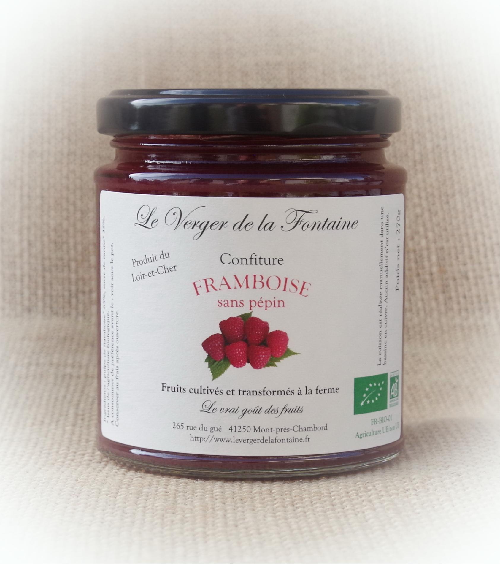 Confiture de framboises sans pépin
